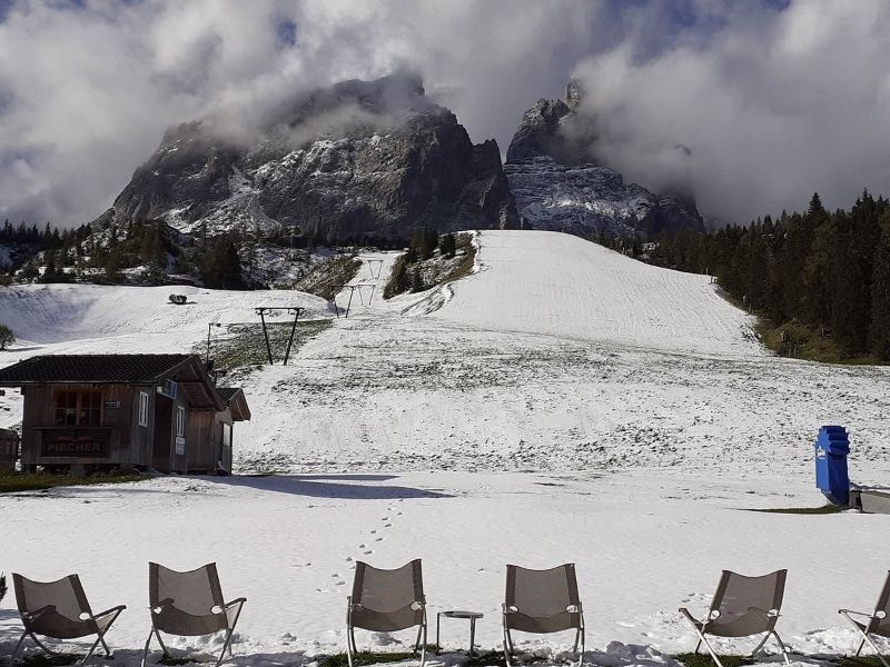 I v létě tady může občas lehce nasněžit, sjezdovka na Passo Monte Croce